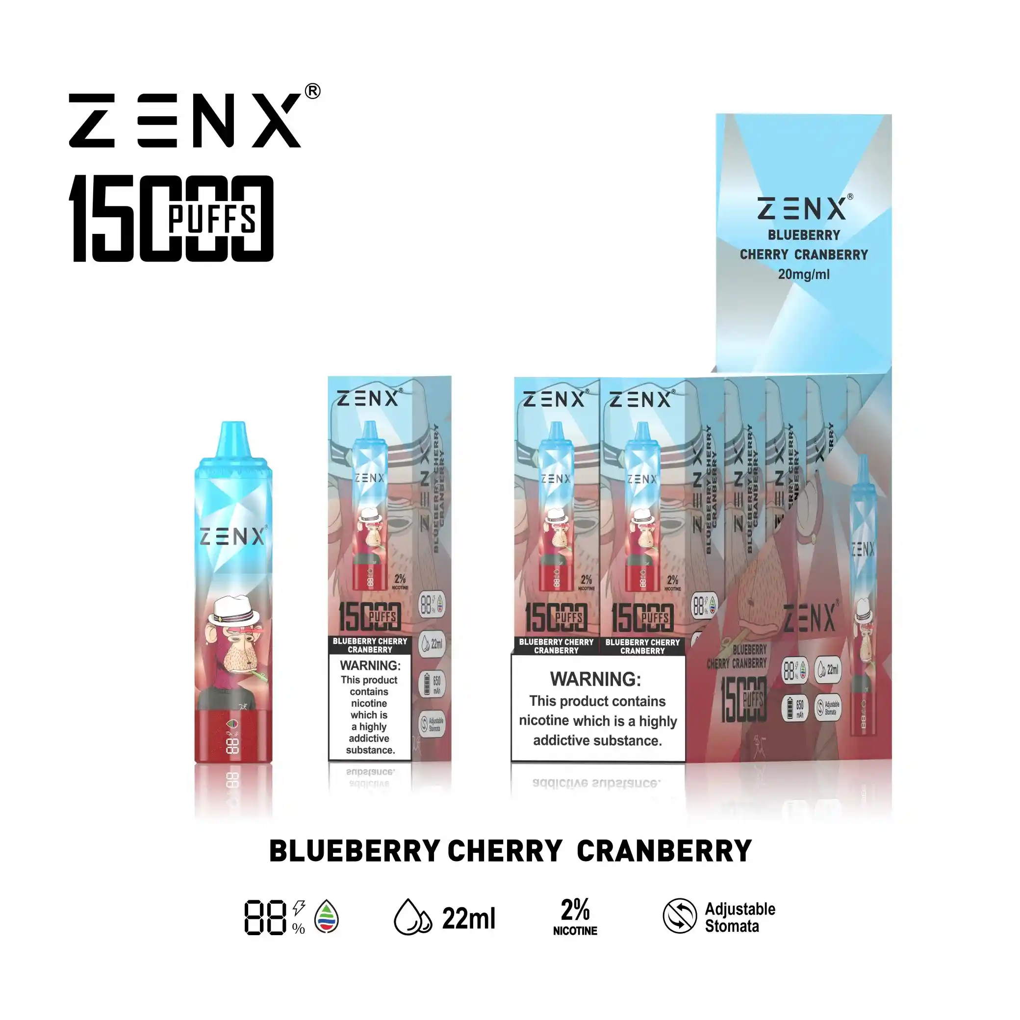 [10 Packs] ZENX Tornado NFT 15000 Puffs Disposable Vape (5% Nicotine)