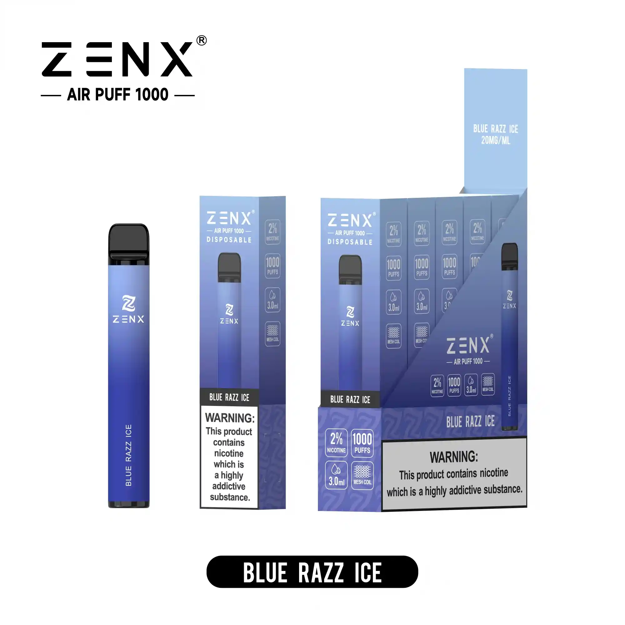 ZENX Air Puff 1000 Puffs Wegwerp Vape Pen - zenxvape.nl