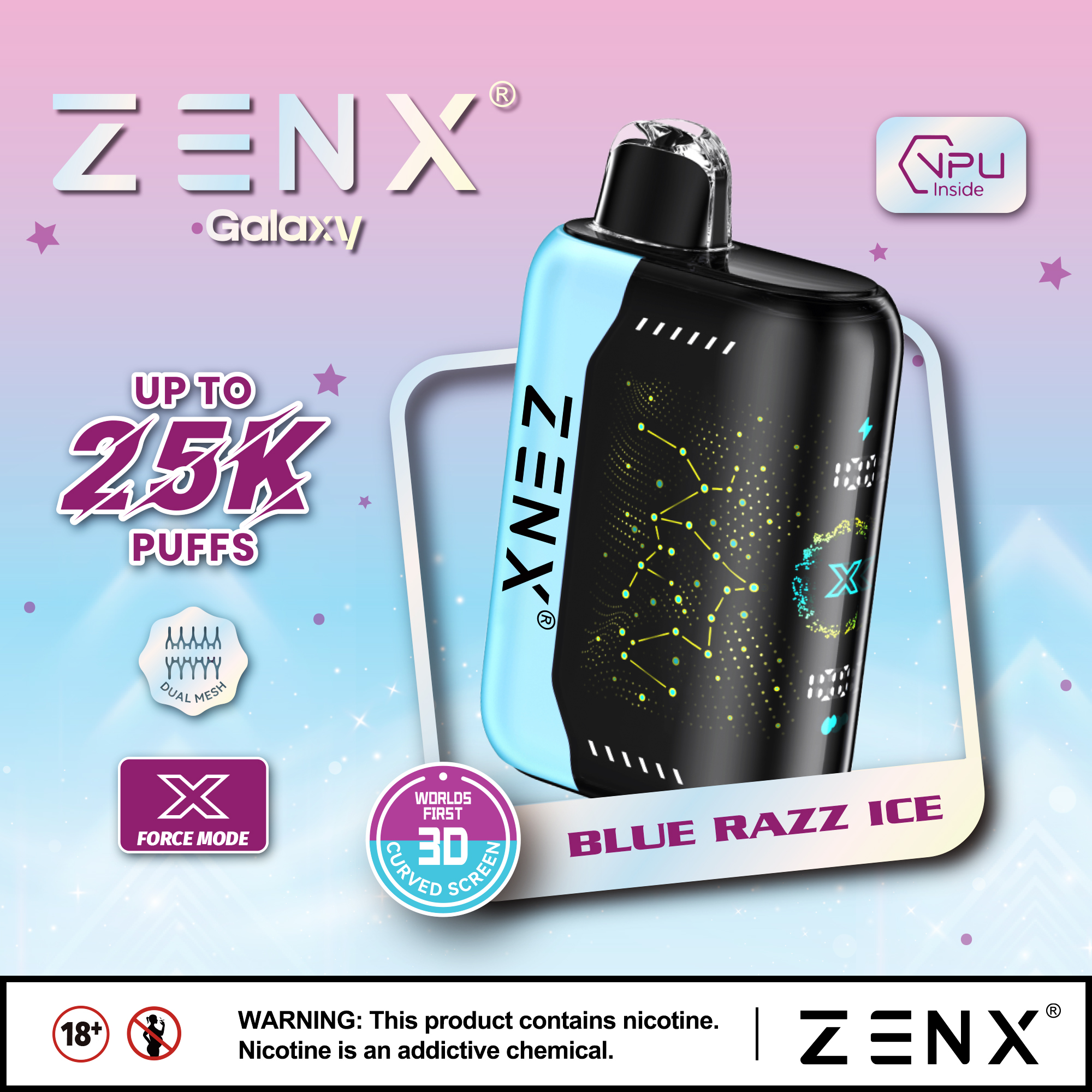 ZENX Galaxy Pulse X 25000 Puffs Wegwerp Vape - zenxvape.nl