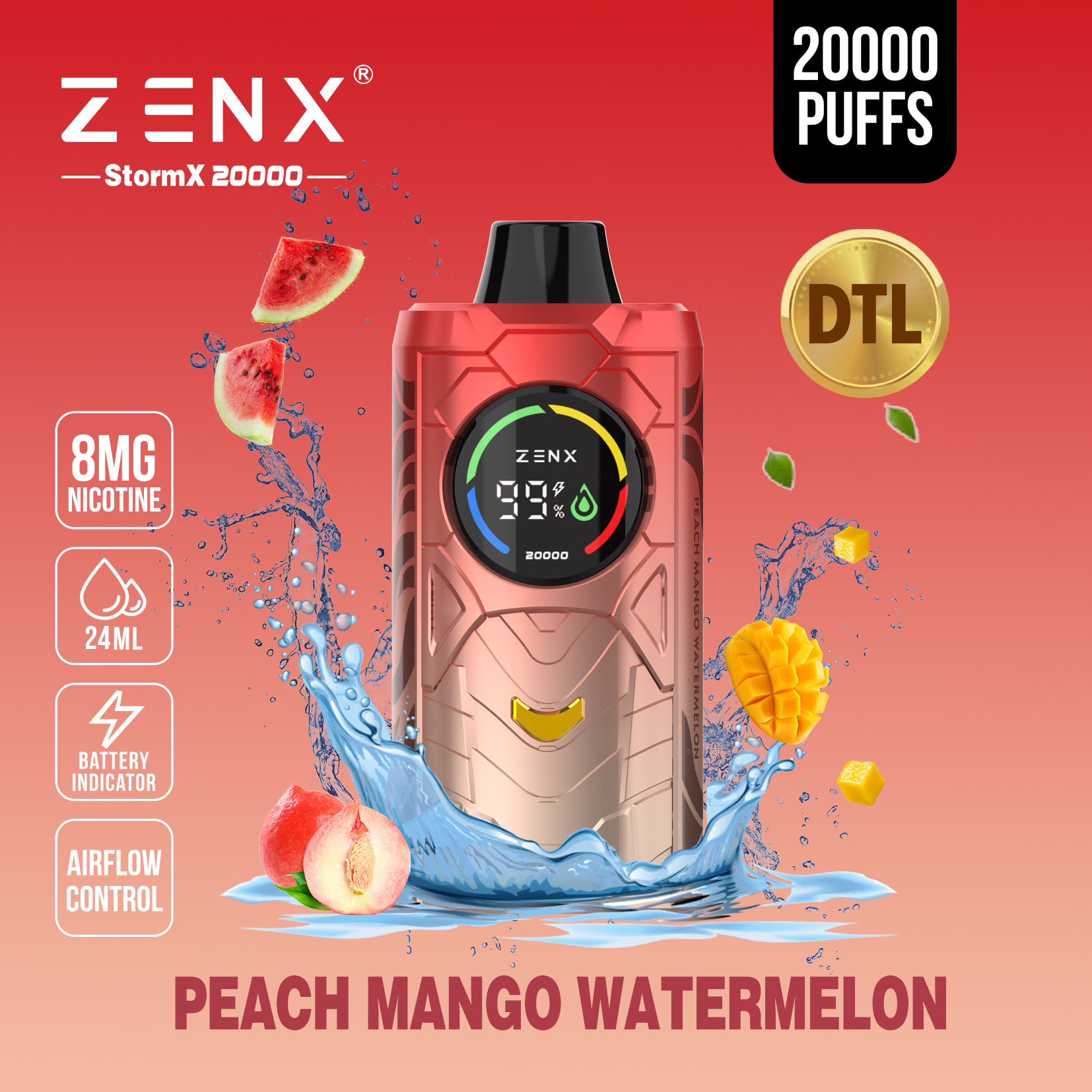 ZENX DTL StormX 20000 Puffs Wegwerp Vape - zenxvape.nl