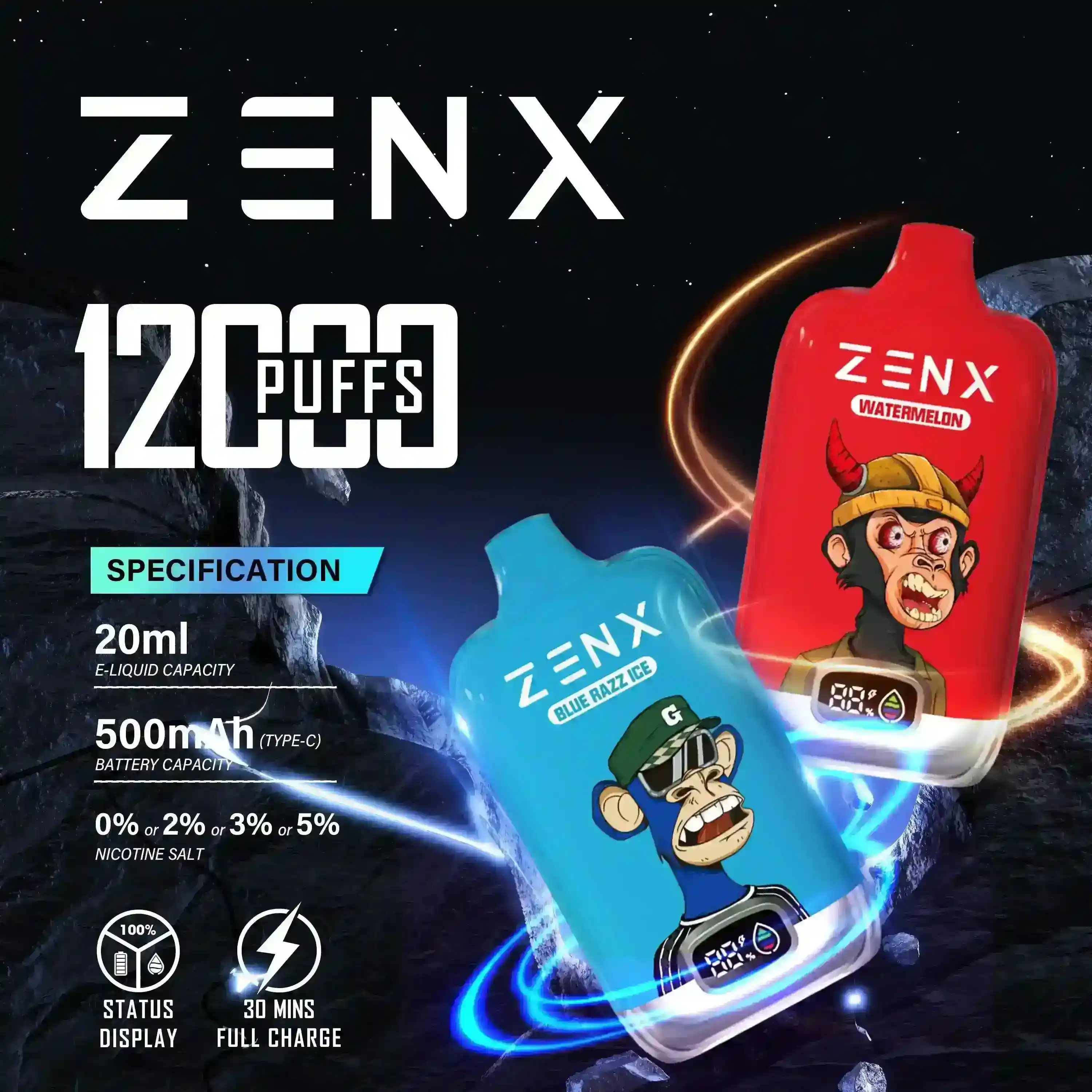 zenx vape ZENX Galaxy Pulse X E Zigarette 25000 Puffs 25K Disposable Vape main image 1
