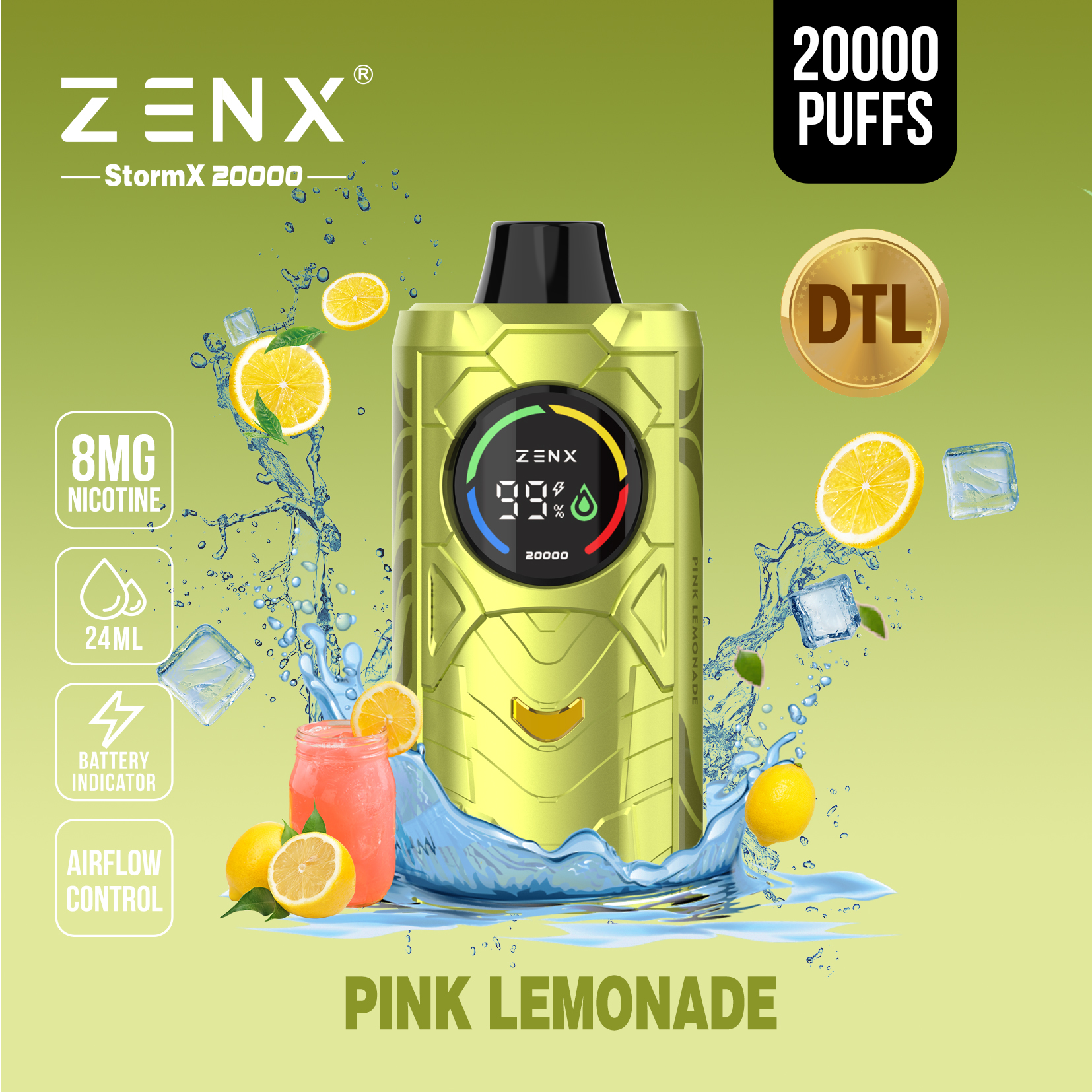 ZENX DTL StormX 20000 Puffs Wegwerp Vape - zenxvape.nl